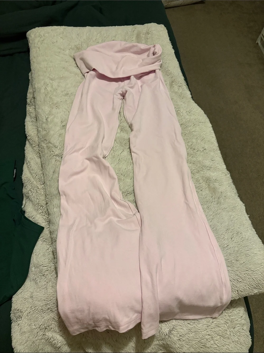 PINK Victoria's Secret Light Pink "You Wish" Fold-Over Waist Lounge Pants - Picture 5 of 5